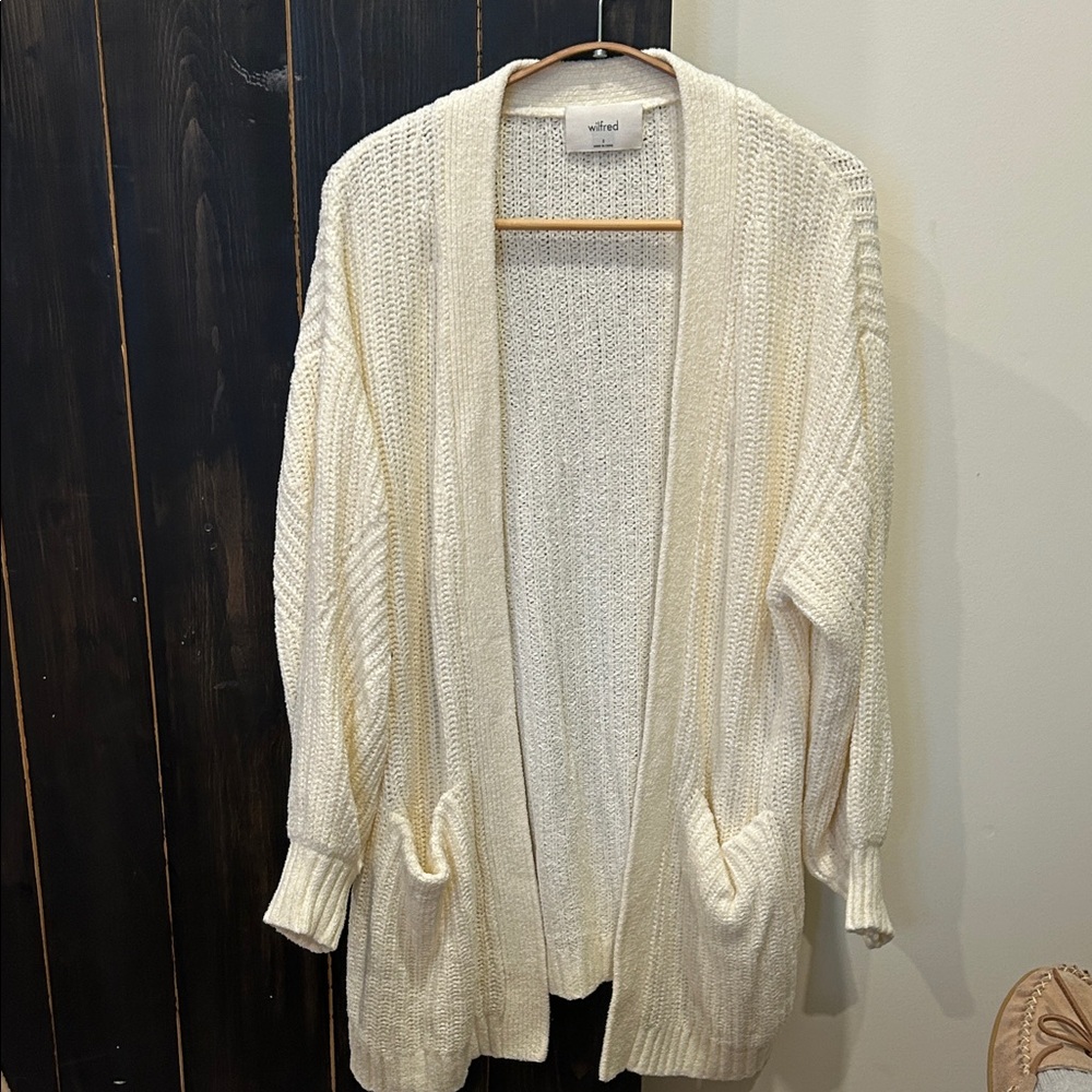 Cream Knit Cardigan by Wilfred/Aritzia